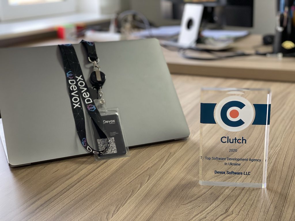 Clutch Leader Award in Devox Software office