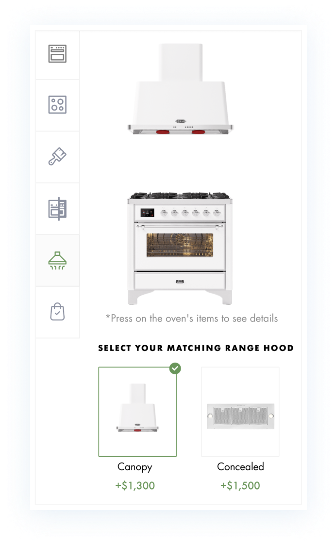 select your matching range hood