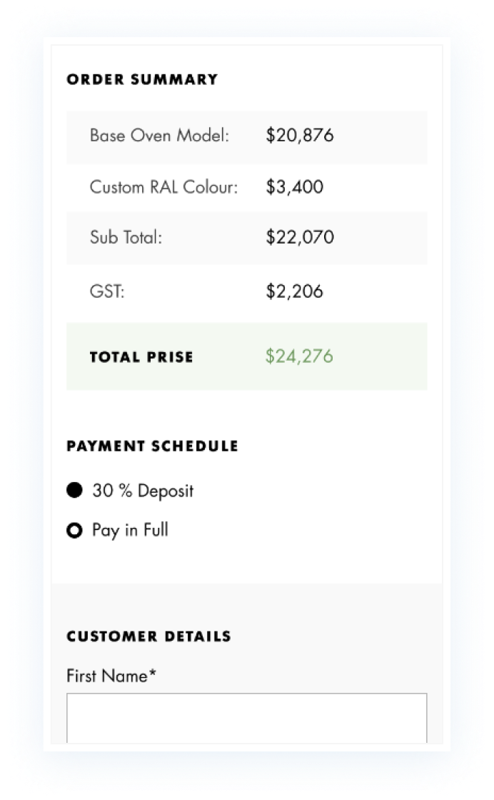 order summary